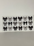 Black and white bow cup print
