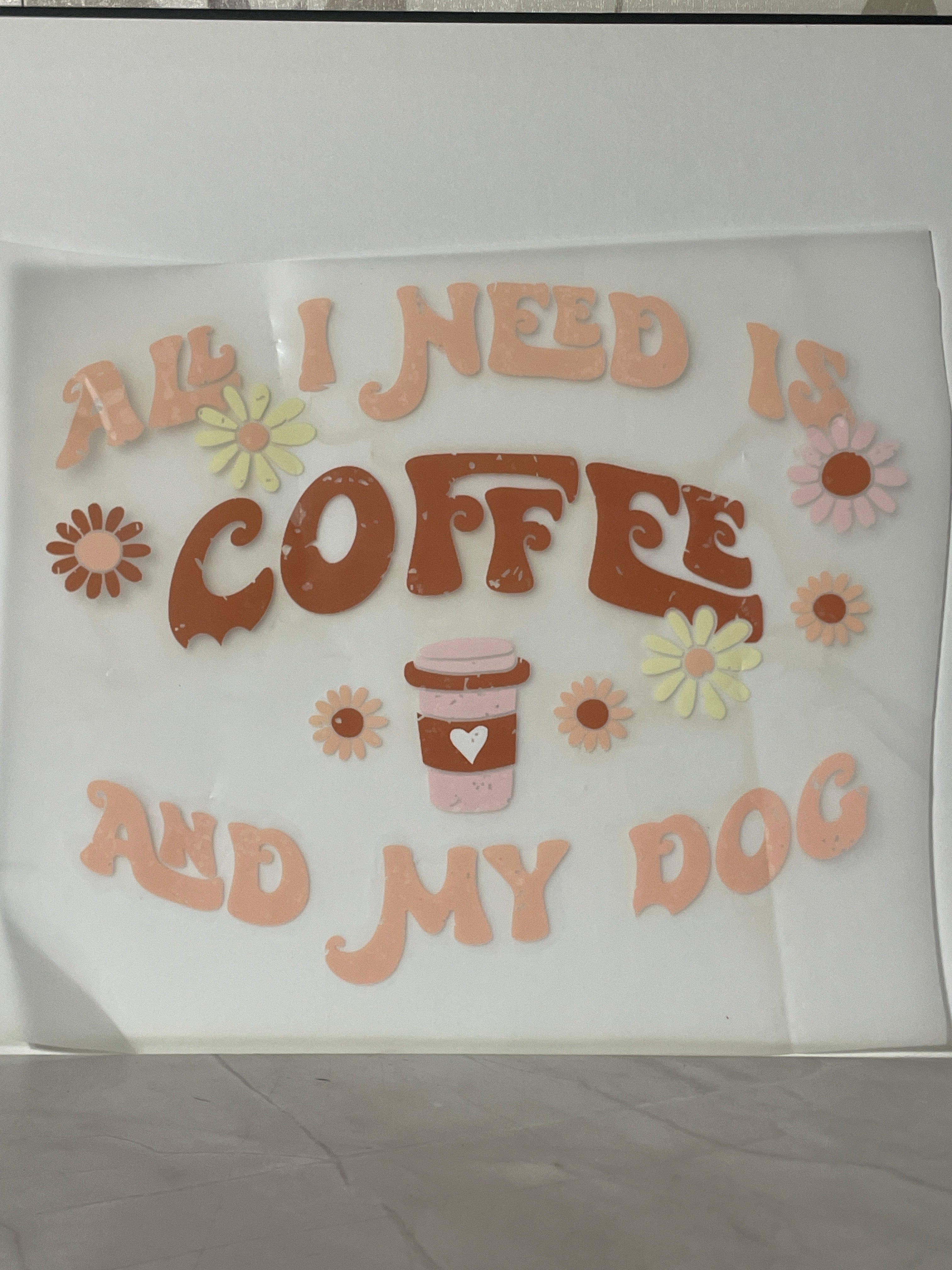Dog and coffee shirt print