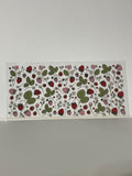 Red and pink strawberry cup print