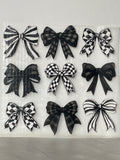 Black and white bow shirt print