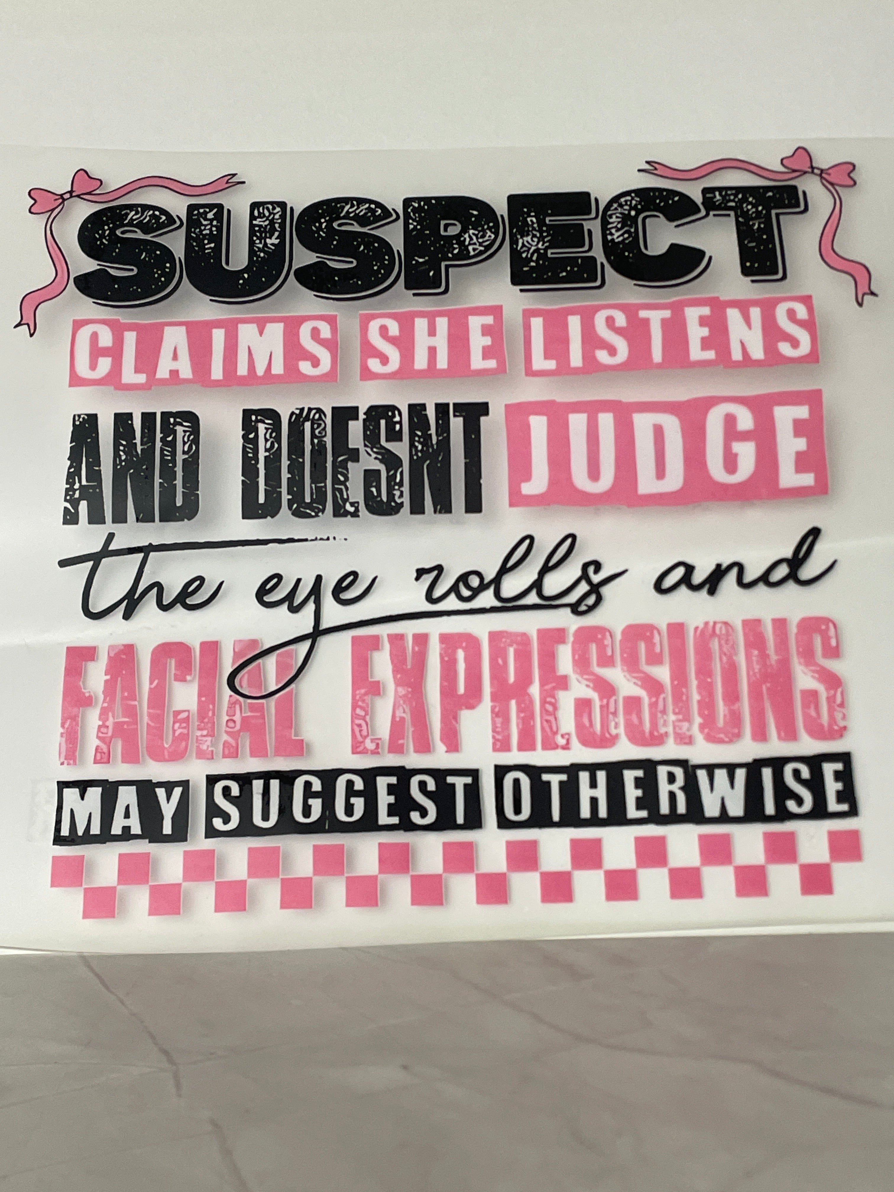 Suspect claims shirt print