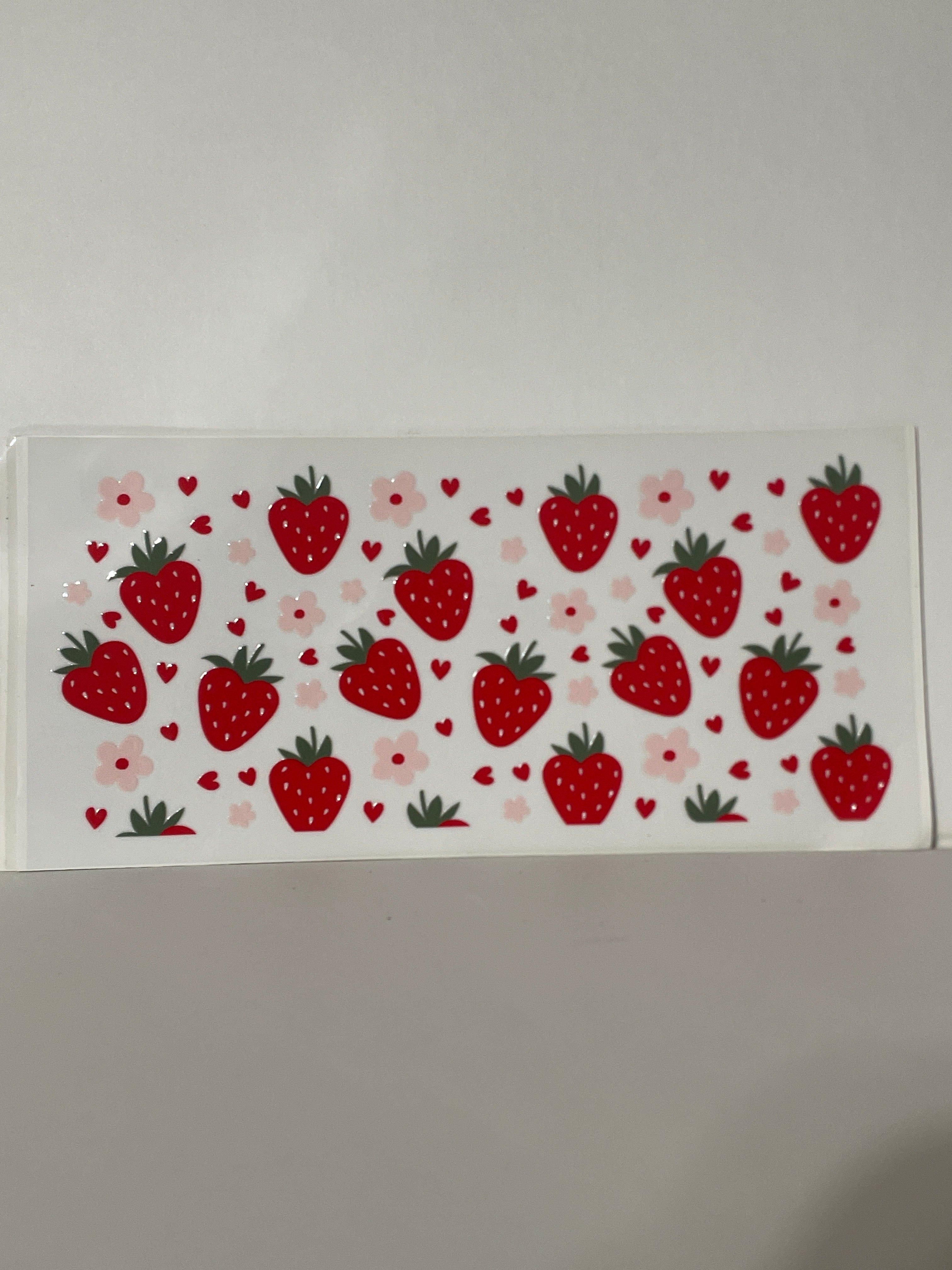 Strawberry and flower cup print